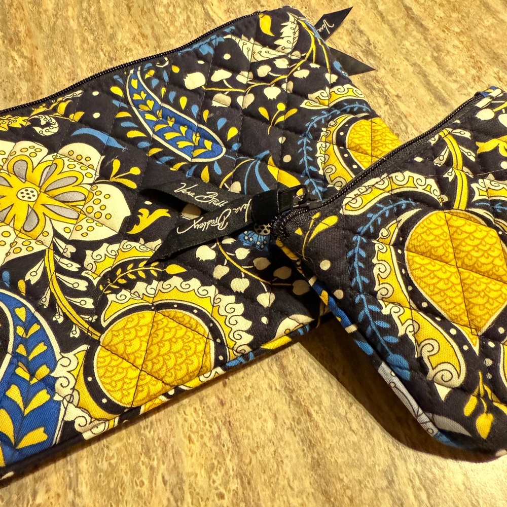 Vera Bradley Classic Quilted SET 9x6 plus smaller bag, new never used